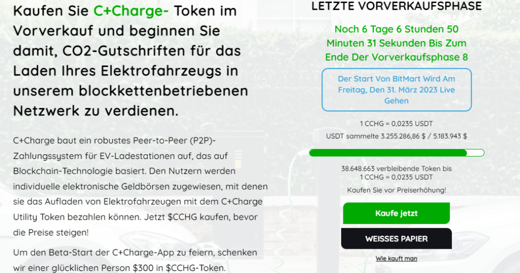 Green Crypto Presale von C+Charge